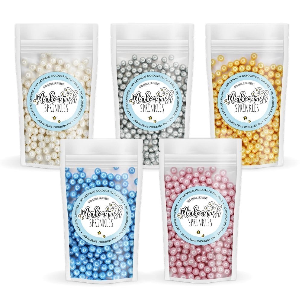 Make a Wish Edible Gold 4mm Pearls 80g - Edibles from The Cake And  Sugarcraft Store Ltd UK